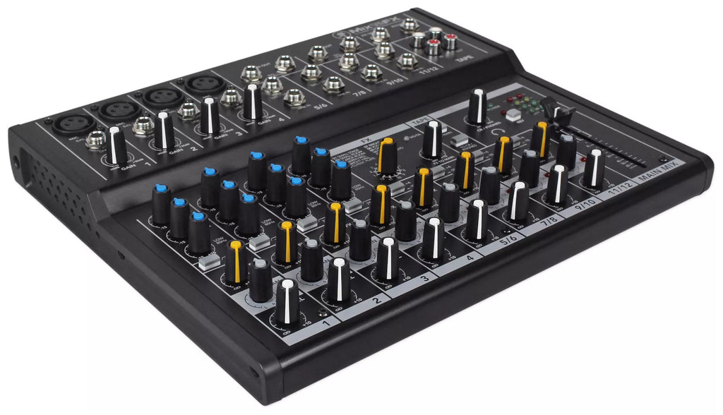 Mackie Mix12FX 12CH Compact Mixer Effects + Certified Headphone + Pair of Audio Cable+ Phone Holder