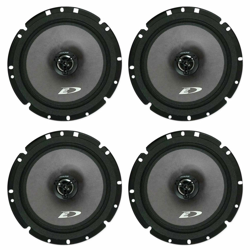 Alpine SXE 1726S 2 Way 6.5" 2006-13 GM CAR Truck Front & Rear Door Speakers & Install Kits