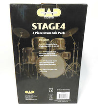 Charger l&#39;image dans la galerie, CAD Audio Stage4 4-Piece Drum Microphone Bundle with 3 Tripod Mic Stands &amp; 4 XLR Cables