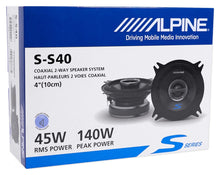 Load image into Gallery viewer, Alpine S-S40 S-Series 4&quot; &amp; 4x6&quot; adapter plate 2-Way Coaxial Car Speakers