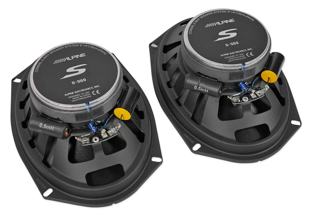 2 Alpine S-S69 Car Speaker 520W 6" x 9" Series 2-Way Coaxial Car Speakers