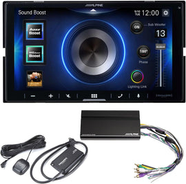Alpine iLX-W670 2-DIN Car Stereo, KTA-450 PowerStack Amp + SiriusXM Tuner Bundle