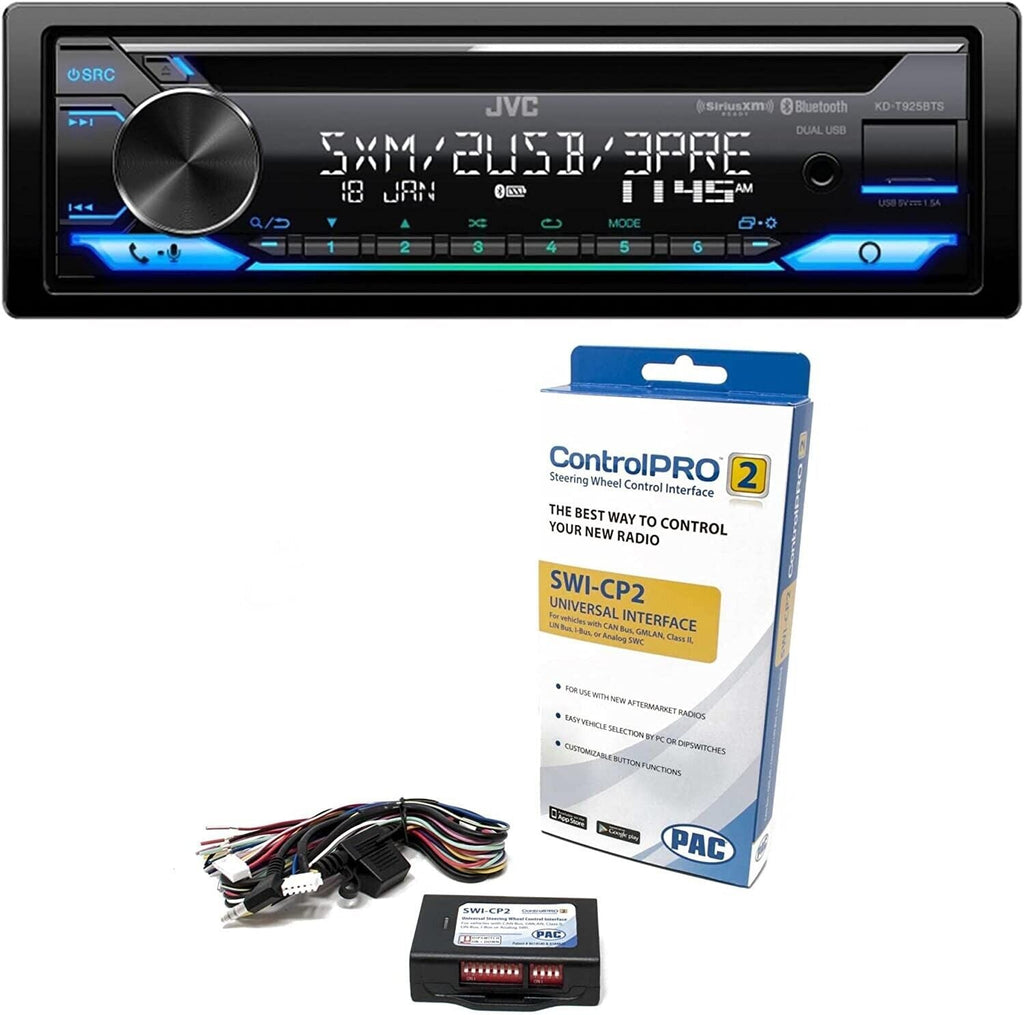 JVC KD-T925BTS Single-Din CD Receiver + PAC SWI-CP2 Steering Wheel Interface