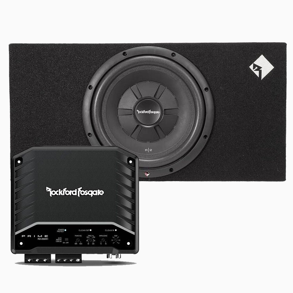 Rockford Fosgate R2250X1 Mono Sub Amp + R2S-1X12 12" Truck Enclosure