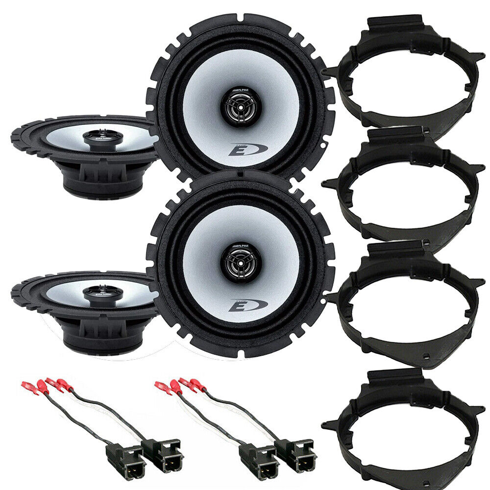 2 Pair Alpine SXE1726S 6.5" Speakers Compatible 2006-13 GM Vehicles CAR Truck Front & Rear Door