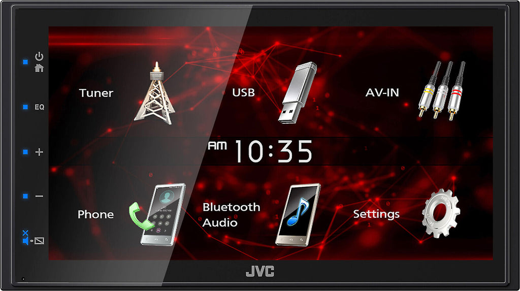 JVC KW-M180BT 2 DIN 6.75" Media Player USB Mirroring For Android Bluetooth + CAM900 Backup Camera