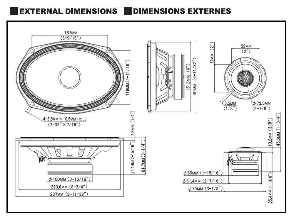 Alpine S Series S2-S69C 6x9" Hi-Res Component Car Audio Speaker System