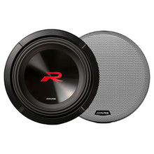 Load image into Gallery viewer, Alpine R2-W10D4 10&quot; R-Series 4 Ohm 2250 Max DVC Car Audio Subwoofer + KTE-10G.3 Grill