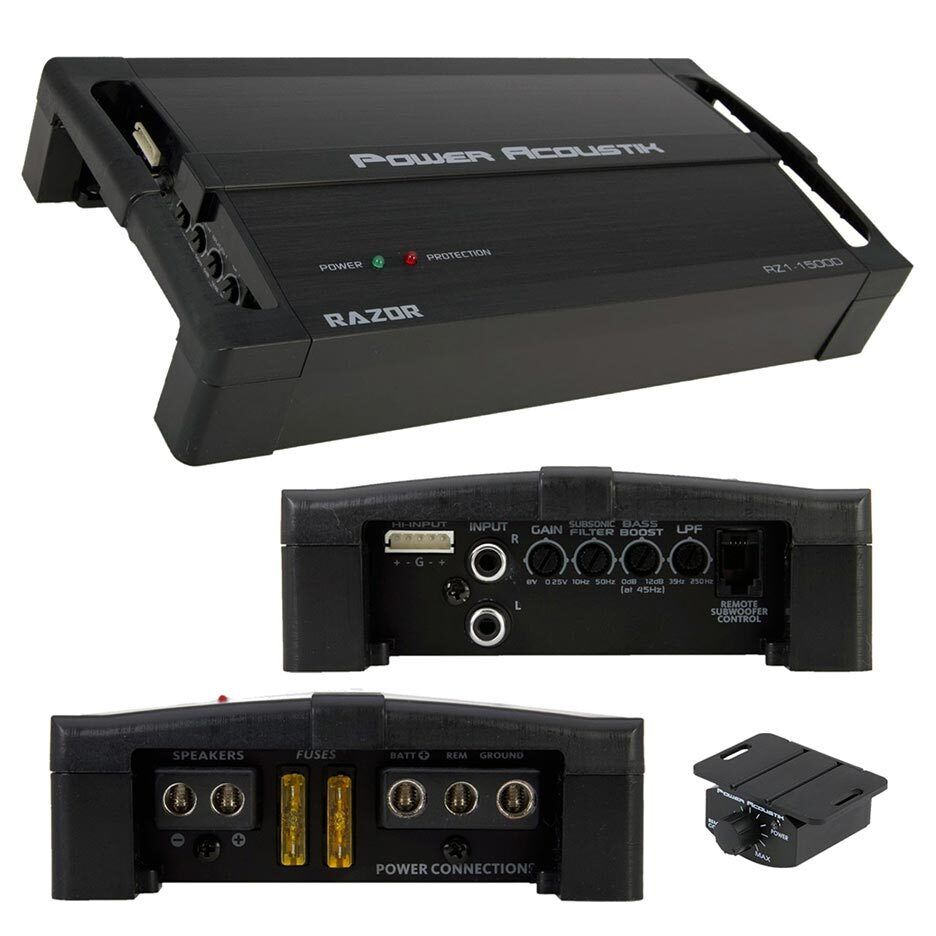 Power Acoustik RZ1-1500D RAZOR Series Monoblock Amplifier