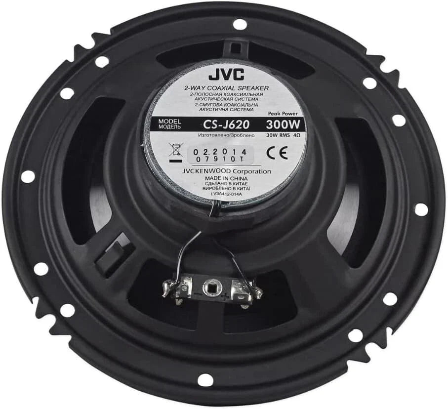 JVC CS-J620 6.5" 300W Front/Rear Speaker + Harness Fit 07-18 Jeep Wrangler