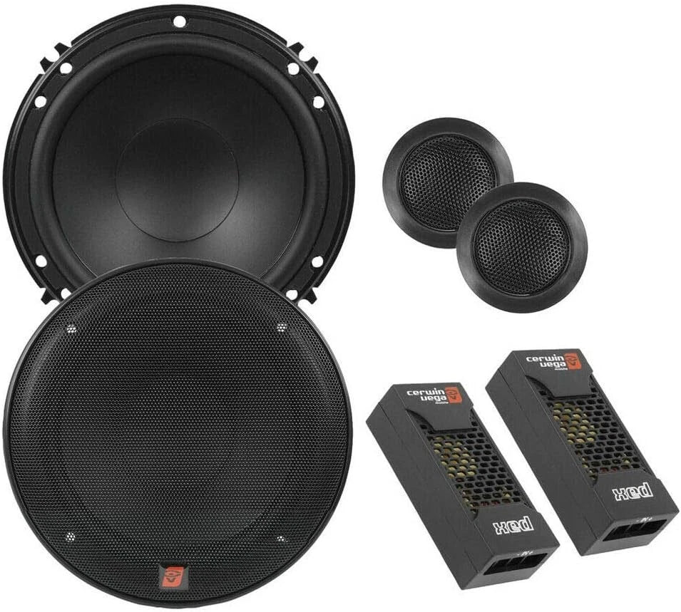 Cerwin Vega XED650C 6.5" 300W Component Speaker + Universal Spacer Adapter Plate Kit