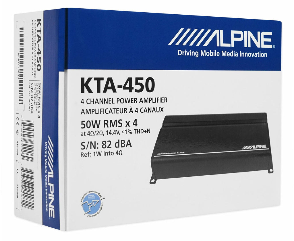 Alpine KTA-200M Compact  200 watts RMS Class D Monoblock Power Pack Amplifier