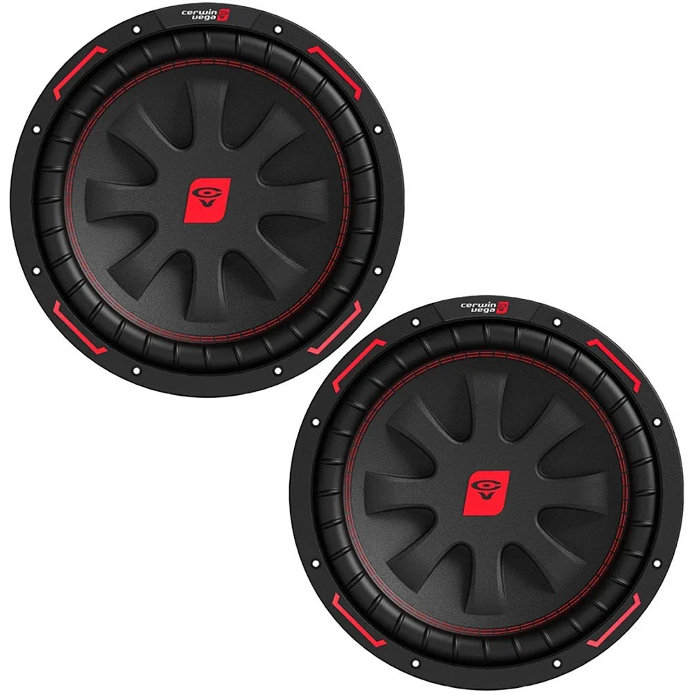 2 Cerwin Vega CVP12D4 12" Car Subwoofers & TM1.3000D 3000W Micro Mono Amplifier