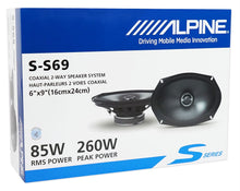 Load image into Gallery viewer, 2 Alpine S-S69 Car Speaker 520W Max (170W RMS) 6&quot; x 9&quot; Type S Series 2-Way Coaxial Car Speakers