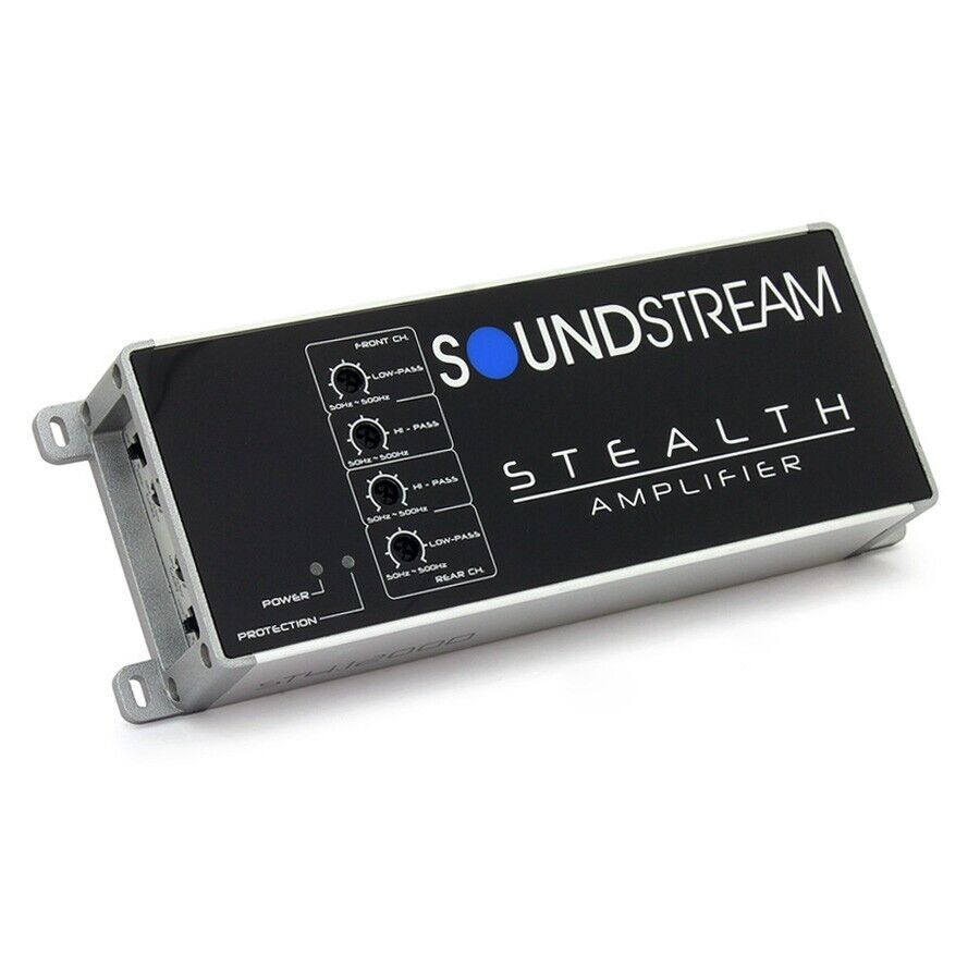 Soundstream ST4.1200D Stealth Series 1200W Class D 4 Channel Amplifier & Metra 82-9601 6-1/2'' to 6-3/4'' Speaker Adapter for 1998-2013 Harley Davidson Touring Models,Black