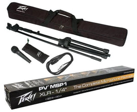 2 Peavey PV MSP1 Complete Microphone with Stand Kit 1/4