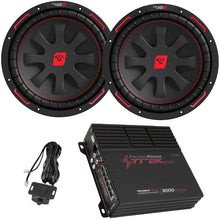 Load image into Gallery viewer, 2 Cerwin Vega CVP12D4 12" Car Subwoofers &amp; TM1.3000D 3000W Micro Mono Amplifier