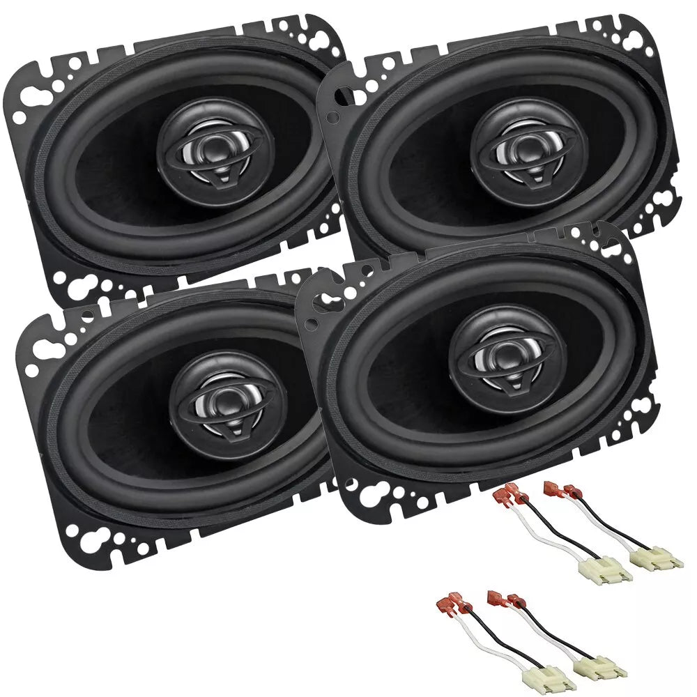 2 Cerwin Vega XED46 4x6" Speakers & Kit Harness For 1988-1994 GM C/K 1500, 2500