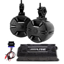 Load image into Gallery viewer, Alpine PSS-SX01 2 6.5&quot; Wakeboard Tower Speakers + Amplifier KTA-30FW+Bluetooth For ATV/UTV/RZR