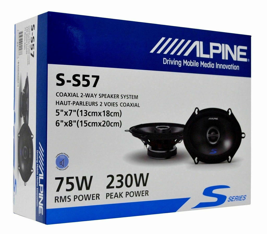 Alpine S 5x7" Front Factory Speaker Replacement Kit For 2005-2006 Ford Mustang