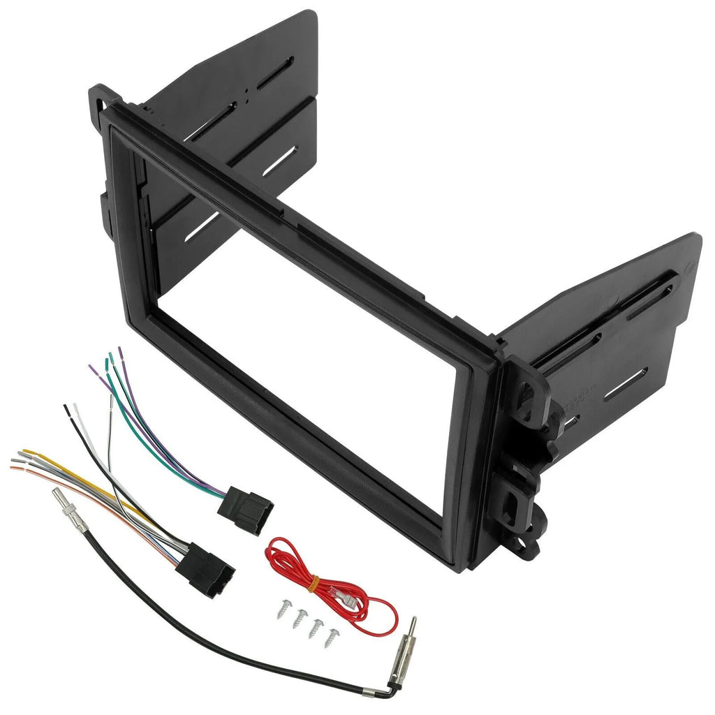 Double Din Radio Dash Kit Wire Harness Antenna Adapter Combo Fit Buick Chevrolet GMC Pontiac Saturn Fit 2007-2014