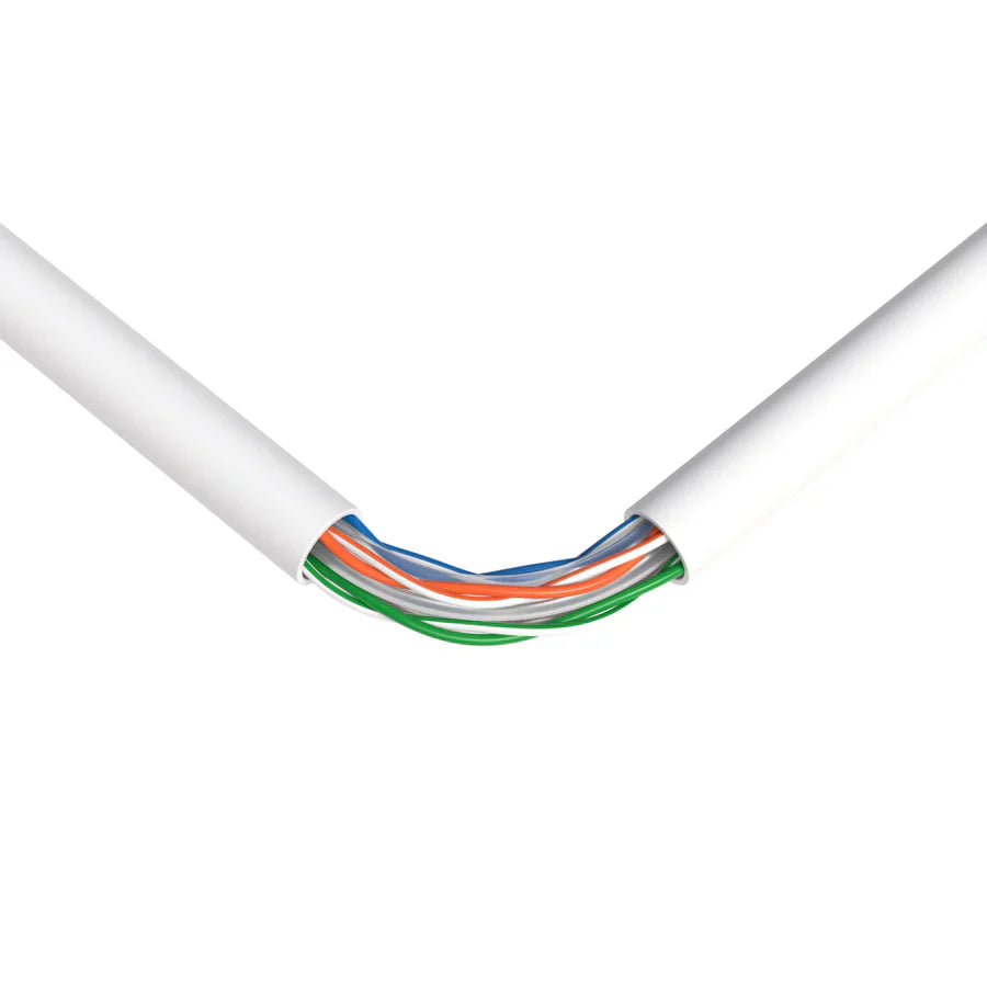 500' Cat6 Ethernet White Bulk Network Cable 23AWG 600Mhz UL Bare Solid Copper Wire UTP 500' White