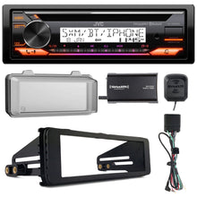 Charger l&#39;image dans la galerie, JVC KD-T92MBS Bluetooth CD AUX AM/FM Receiver Install Kit SiriusXM Tuner Harley Davidson Cover