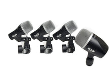 Load image into Gallery viewer, CAD Audio Stage4 4-Piece Drum Microphone Bundle with 3 Tripod Mic Stands &amp; 4 XLR Cables