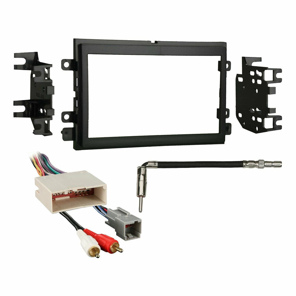 American Terminal Compatible with select 2004-2016 vehicles from Ford, Mercury, Lincoln Double DIN Stereo Harness & Antenna Radio Install Dash Kit Package