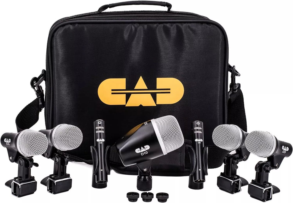 CAD Audio Stage7 7-Piece Drum Instrument Mic Carrying Case + 3 Mic Stands + 7 XLR Mic Cables