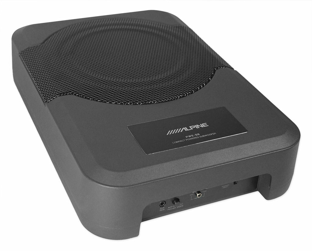 Alpine PWE-S8-WRA Compact powered subwoofer  8" Amplified Custom Fit for 2011-up Jeep Wrangler 4 door