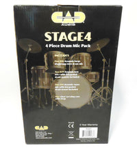 Load image into Gallery viewer, CAD Audio Stage4 4-Piece Drum Microphone Bundle with 3 Tripod Mic Stands &amp; 4 XLR Cables