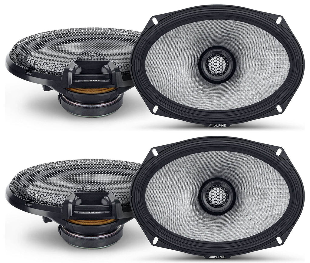 2 Pair Alpine R-Series R2-S69 300 Watts 6x9" 2-Way Coaxial Car Audio Speakers