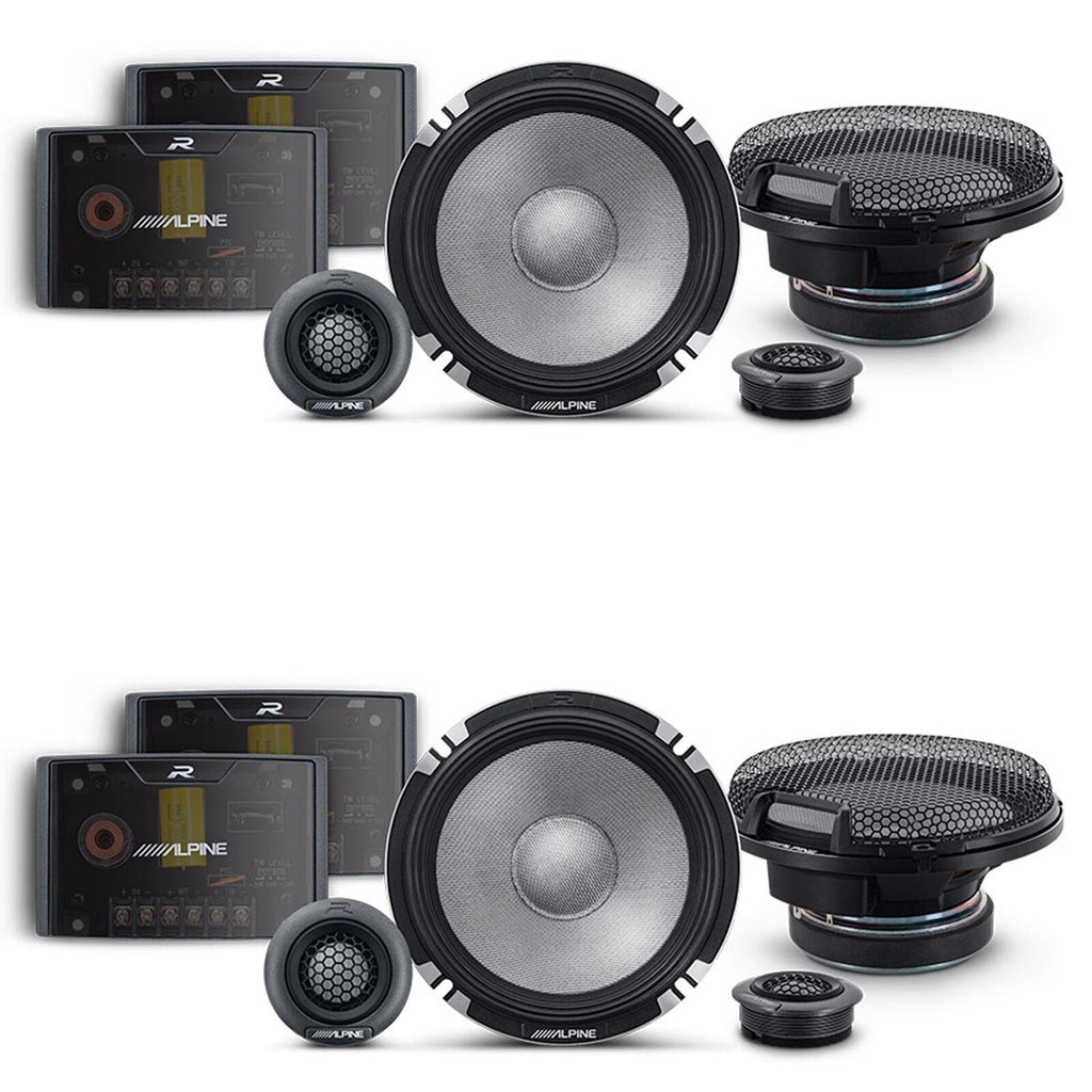 2 Pair Alpine R-Series R2-S652 6.5" 300 Watts Component Car Audio Speaker