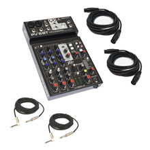 Charger l&#39;image dans la galerie, Peavey PV 6 BT 6 Channel Compact Mixing Mixer Console with Bluetooth + 1/4&quot; &amp; XLR Cables