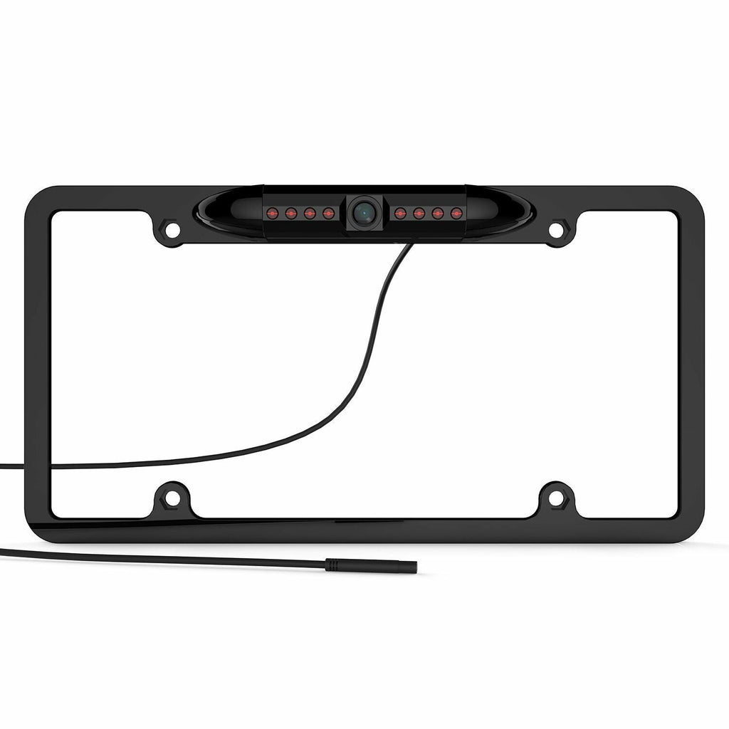 Car 170° License Plate Frame Rearview Reverse Backup Camera Night Vision US Black