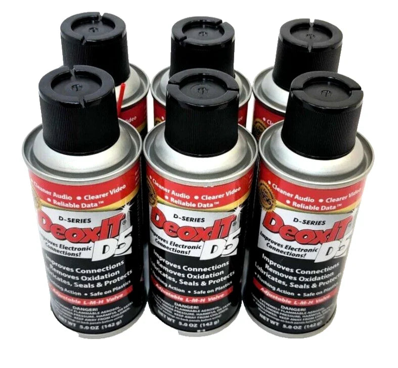 6 DeoxIT D5S-6 Contact Cleaner Non-Flammable No-DRIP 5% Spray 5 oz