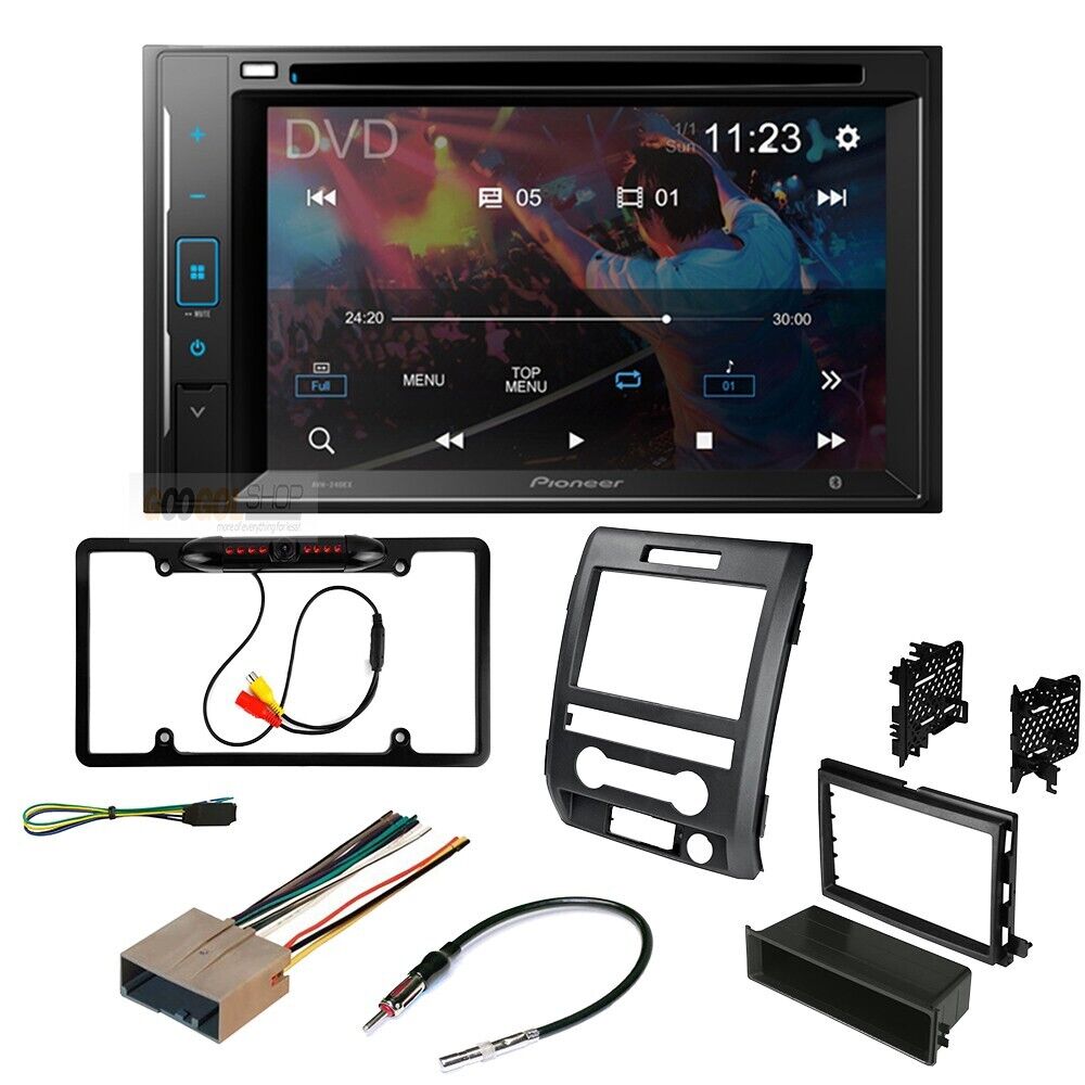 Pioneer AVH-241EX Double DIN DVD Camera Dash install Kit for 2009-2012 Ford F-150