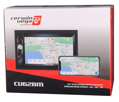 Cerwin Vega CV62BM 6.2” Double Din Multimedia Receiver + Camera