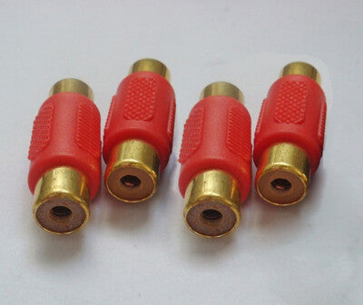 MR DJ USA MDFF100R-10 Female-to-Female RCA Barrel Connector Red (10 Pack)