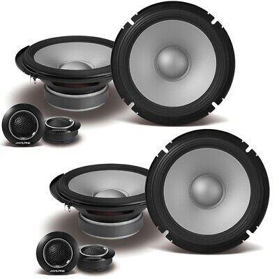 (2) Pairs ALPINE S2-S65C 240w 6.5" Car Audio Component Speakers w/1 Tweeters