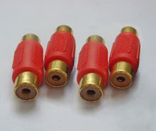 Load image into Gallery viewer, American terminal ATFF-100R-50 Gold Red RCA Female-to-Female Coupler Adapter 50 Pack