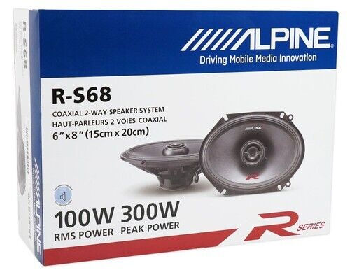 2 Pair Alpine R-S68 R-Series 6 x 8 Inch 300 Watt 2-Way Car Speakers