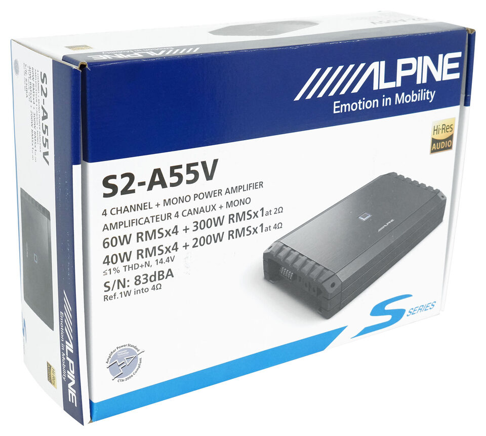 Alpine S2-A55V S-Series 5-Channel 540 Watts Car Audio Amplifier