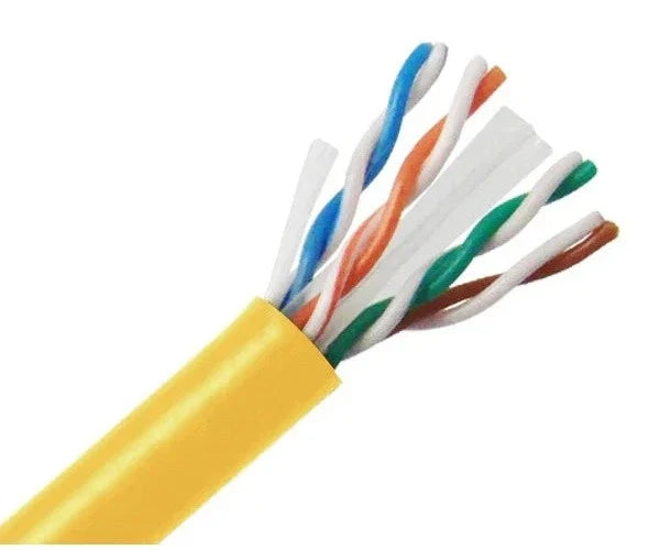 AT Cat6 Ethernet Cable 23AWG 600Mhz UL Bare Solid Copper Wire UTP 500' Yellow