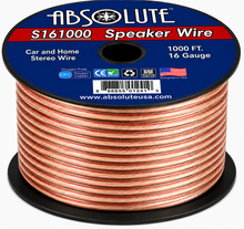 Charger l'image dans la galerie, Absolute USA S16G1000 16 Gauge 1000 Feet Clear 2-Conductor Speaker Wire