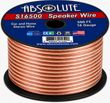 Charger l'image dans la galerie, Absolute USA S16G500 16 Gauge 500 Feet Clear 2-Conductor Speaker Wire