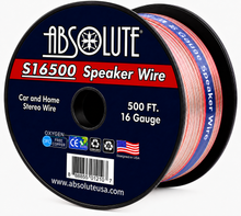 Charger l'image dans la galerie, Absolute USA S16G500 16 Gauge 500 Feet Clear 2-Conductor Speaker Wire
