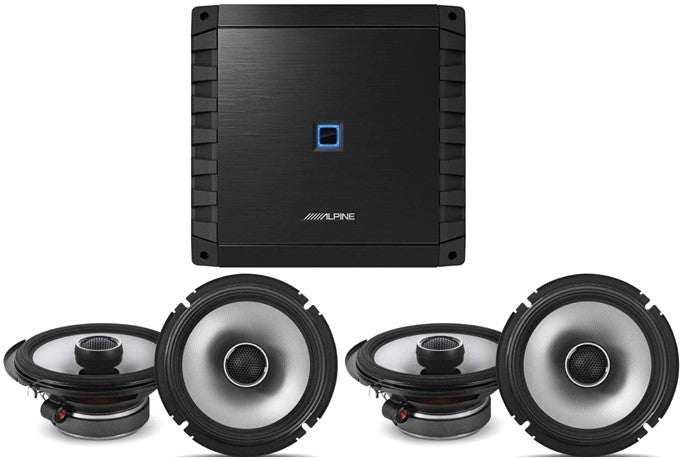 Alpine S2-A36F 600W Class-D 4-Channel Car Amplifier &2 Pair S2-S65 6.5" Coaxial Speakers