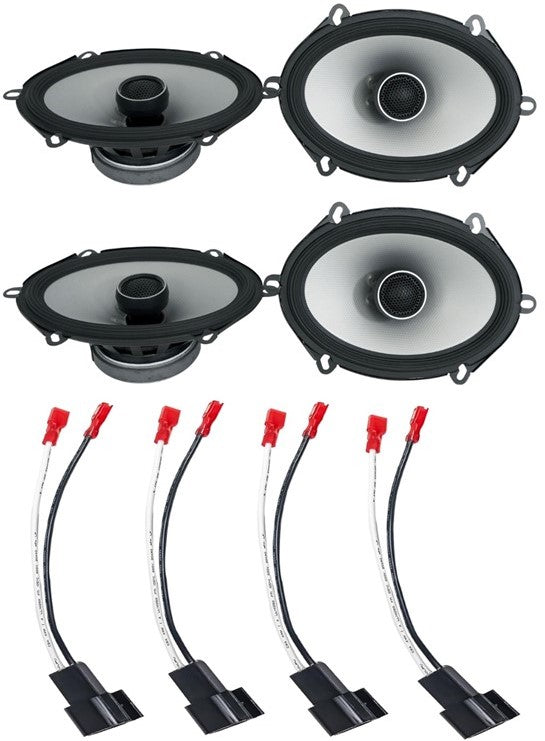 2 Alpine S2-S68 5x7" Rear & Front Factory Speaker Kit Fit 2004-2006 Ford F-150 + Metra 72-5600 Speaker Harness